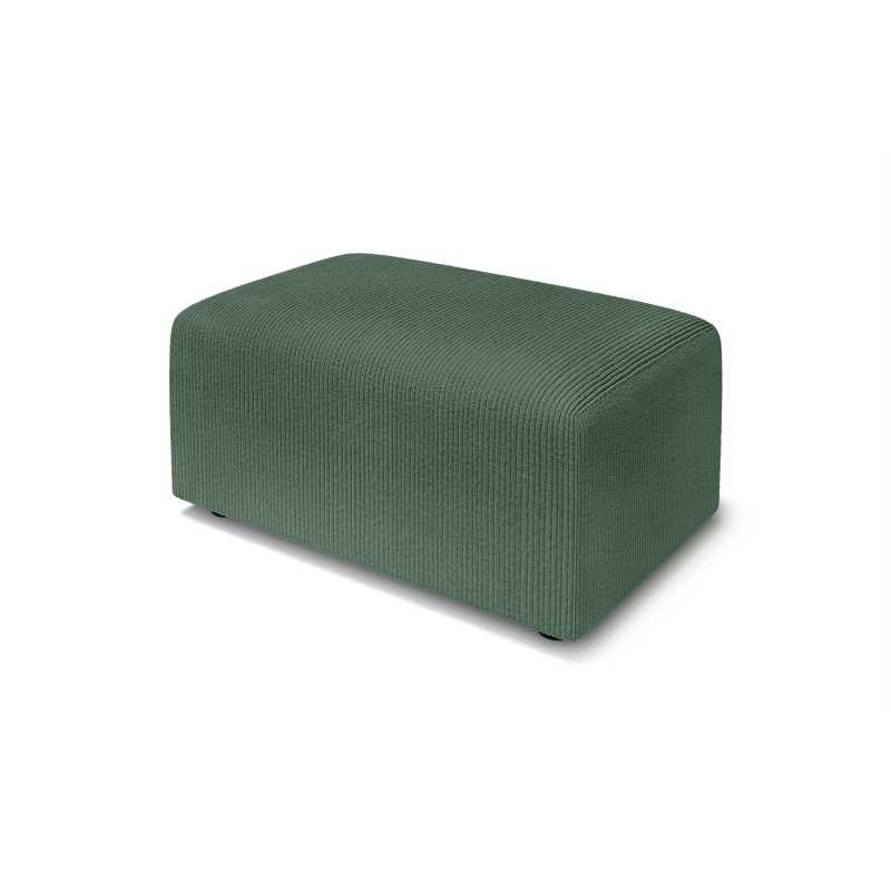 Pouf LEO velours côtelé vert