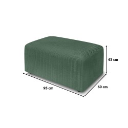 Pouf LEO velours côtelé vert