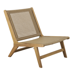 Fauteuil de jardin TARA en bois d'acacia et résine tressée