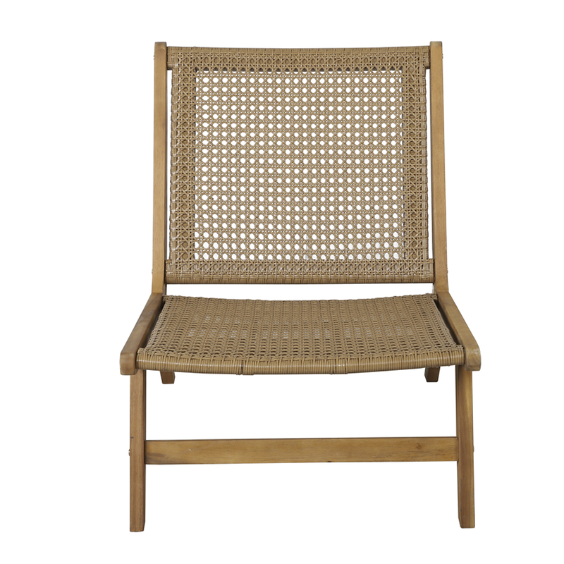 Fauteuil de jardin TARA en bois d'acacia et résine tressée