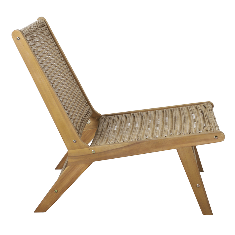 Fauteuil de jardin TARA en bois d'acacia et résine tressée