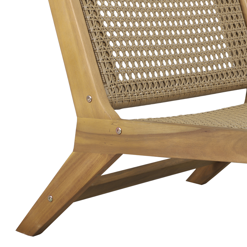 Fauteuil de jardin TARA en bois d'acacia et résine tressée