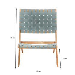 Lot de 2 fauteuils de jardin MATERA en bois d’acacia  FSC blanchi et corde verte