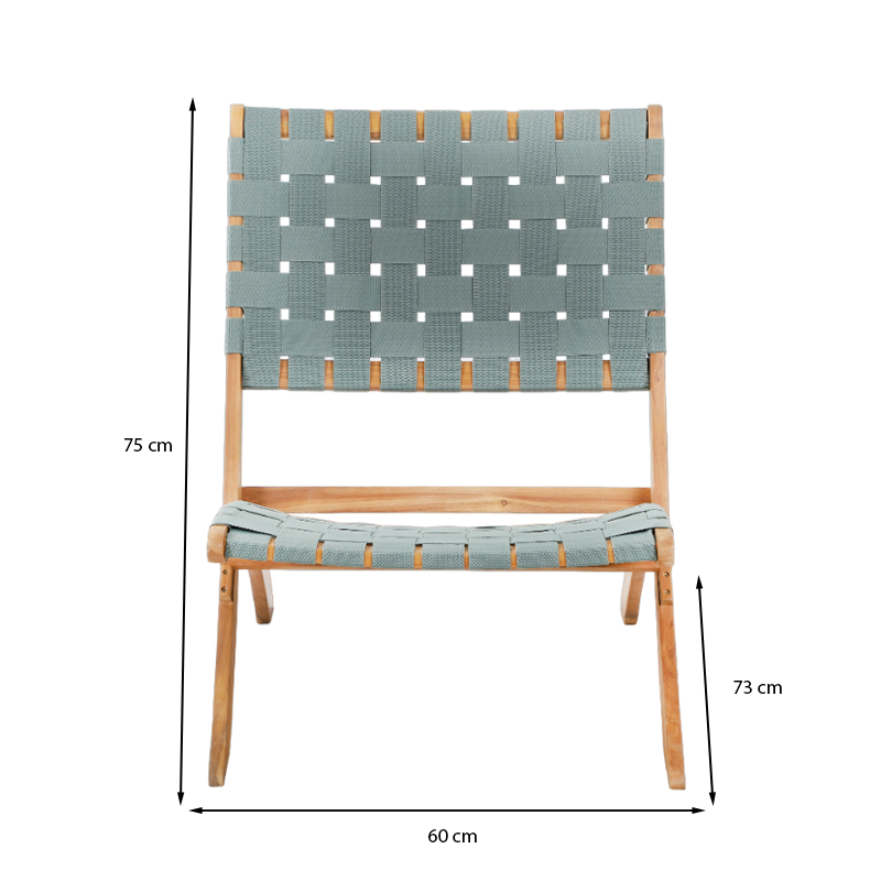 Lot de 2 fauteuils de jardin MATERA en bois d’acacia  FSC blanchi et corde verte