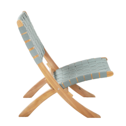 Lot de 2 fauteuils de jardin MATERA en bois d’acacia  FSC blanchi et corde verte