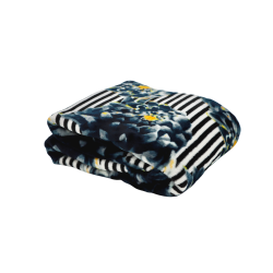 Plaid CACHAREL FLOWER imprimé rayures et fleurs