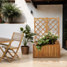 Jardinière avec treillis MIRI en bois d'acacia FSC 43,5x87x130 cm