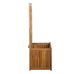 Jardinière avec treillis MIRI en bois d'acacia FSC 43,5x87x130 cm