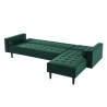 Canapé d'angle LUXURY convertible 4 Places en velours vert et pieds en bois avec angle réversible