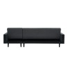 Canapé d'angle convertible LUXURY 4 places en tissu gris et PU noir avec angle réversible