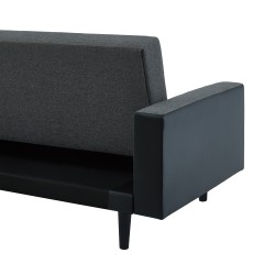 Canapé d'angle convertible LUXURY 4 places en tissu gris et PU noir avec angle réversible