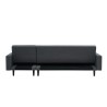 Canapé d'angle LUXURY convertible 4 places en tissu anthracite et pieds en bois avec angle réversible