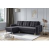 Canapé Angle IVORY velour anthracite Convertible 3 places