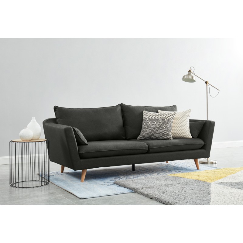 Canapé LOUISE gris foncé style scandinave