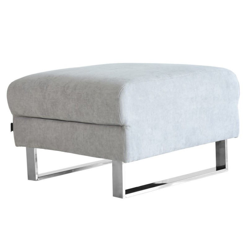 Pouf carré AXELL gris  tissu peau de pêche 75 x 75 x 45 cm