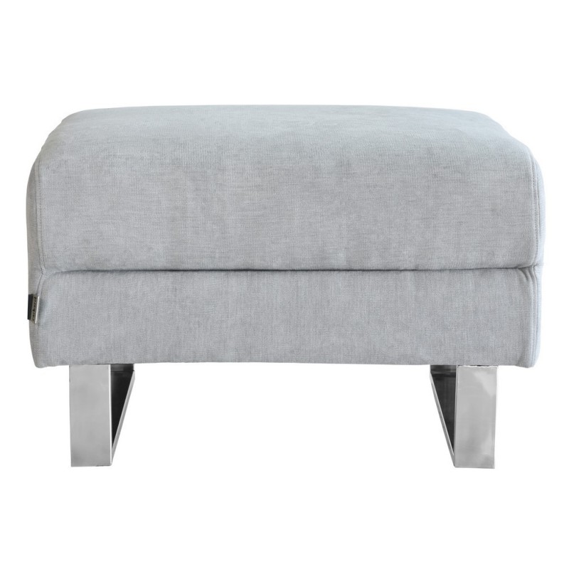 Pouf carré AXELL gris  tissu peau de pêche 75 x 75 x 45 cm