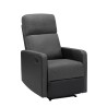 Fauteuil relax small LOVA en PU noir et tissu gris foncé avec fonction manuel d'une largeur d'assise 47cm