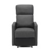 Fauteuil relax small LOVA en PU noir et tissu gris foncé avec fonction manuel d'une largeur d'assise 47cm
