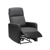 Fauteuil relax small LOVA en PU noir et tissu gris foncé avec fonction manuel d'une largeur d'assise 47cm