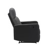 Fauteuil relax small LOVA en PU noir et tissu gris foncé avec fonction manuel d'une largeur d'assise 47cm
