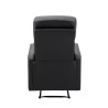 Fauteuil relax small LOVA en PU noir et tissu gris foncé avec fonction manuel d'une largeur d'assise 47cm