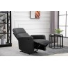 Fauteuil relax small LOVA en PU noir et tissu gris foncé avec fonction manuel d'une largeur d'assise 47cm