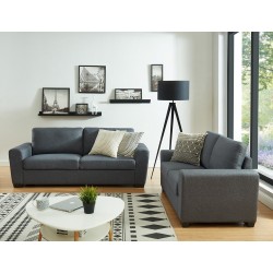 Ensemble Canapés 3 + 2 MELLOW Tissu Gris Droit fixe