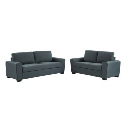 Ensemble Canapés 3 + 2 MELLOW Tissu Gris Droit fixe