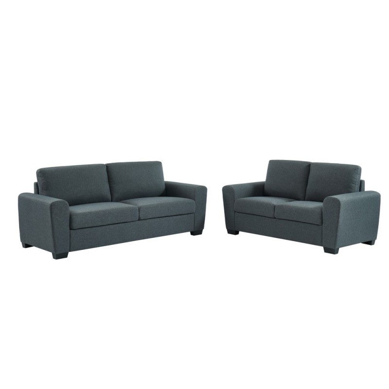 Ensemble Canapés 3 + 2 MELLOW Tissu Gris Droit fixe