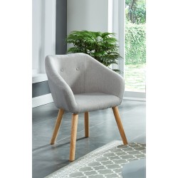 Fauteuil HILDA gris 1 place 79 x 62 x 60 cm