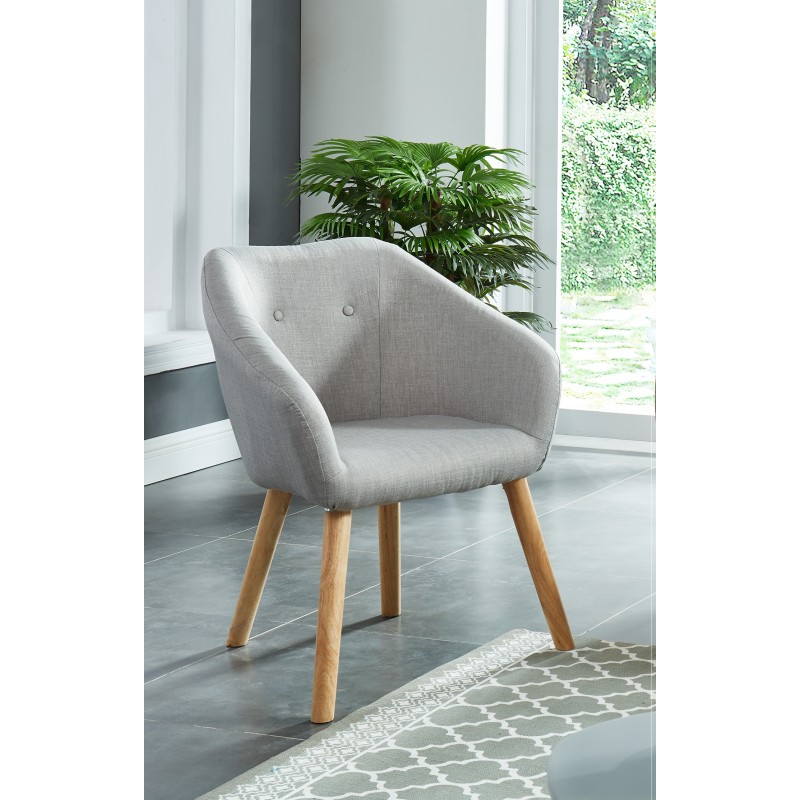 Fauteuil HILDA gris 1 place 79 x 62 x 60 cm