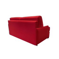 BILLY Canapé convertible 3 places rouge rubis matelas Simmons 140cm