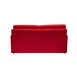 BILLY Canapé convertible 3 places rouge rubis matelas Simmons 140cm