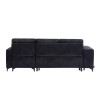 Canapé d'angle JULES convertible en tissu effet vintage noir