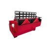 BILLY Canapé convertible 3 places rouge rubis matelas Simmons 140cm