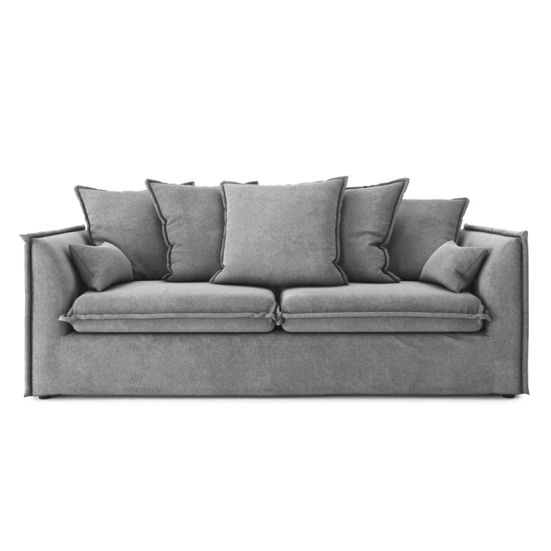 Canapé droit GAELLE Cacharel  tissu gris fixe