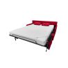 BILLY Canapé convertible 3 places rouge rubis matelas Simmons 140cm