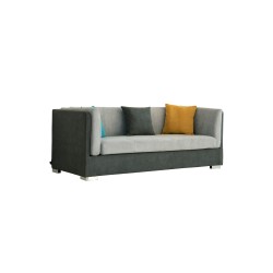 Canapé SAHEL CACHAREL tissu gris clair et anthracite 3 places