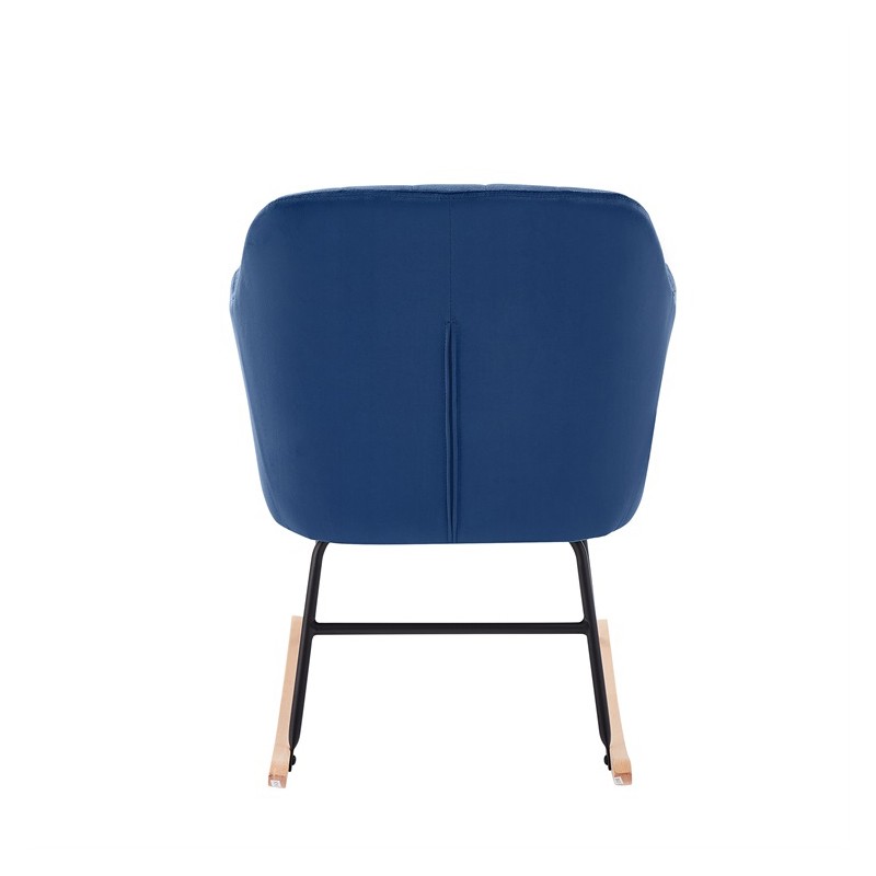 Fauteuil ELSA en velours bleu rocking chair