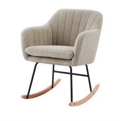 Fauteuil ELSA à bouclette beige rocking chair