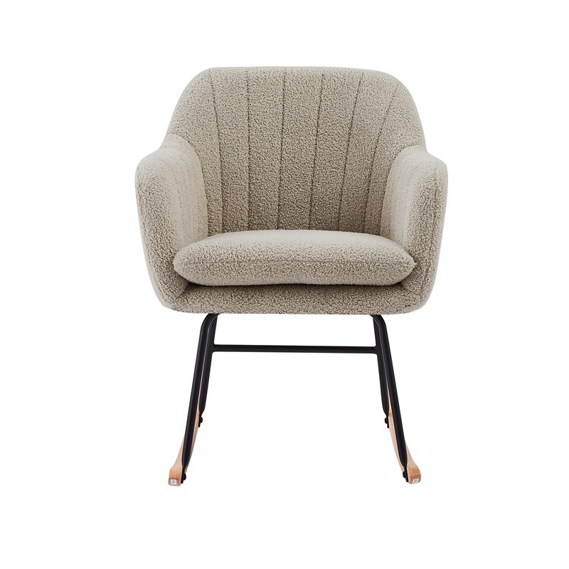 Fauteuil ELSA à bouclette beige rocking chair