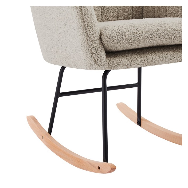 Fauteuil ELSA à bouclette beige rocking chair