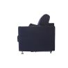 ATHENA Canapé convertible 3 places bleu marine matelas Dunlopillo 140cm