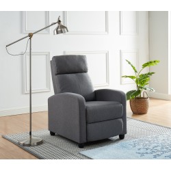Fauteuil inclinable ALVA en tissu gris fonction push back