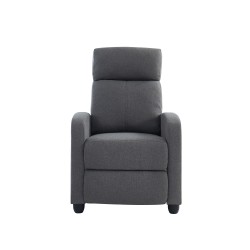 Fauteuil inclinable ALVA en tissu gris fonction push back