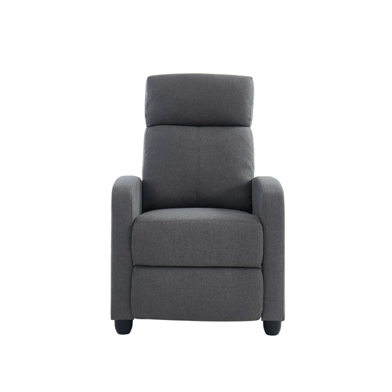 Fauteuil inclinable ALVA en tissu gris fonction push back