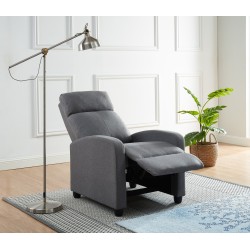 Fauteuil inclinable ALVA en tissu gris fonction push back