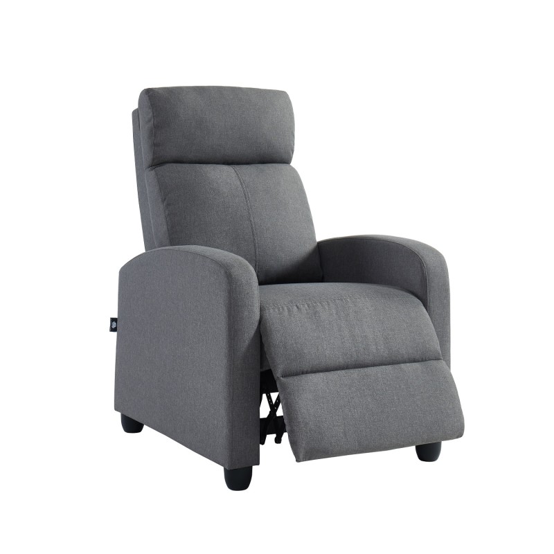 Fauteuil inclinable ALVA en tissu gris fonction push back