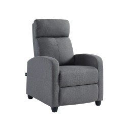 Fauteuil inclinable ALVA en tissu gris fonction push back