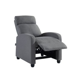 Fauteuil inclinable ALVA en tissu gris fonction push back